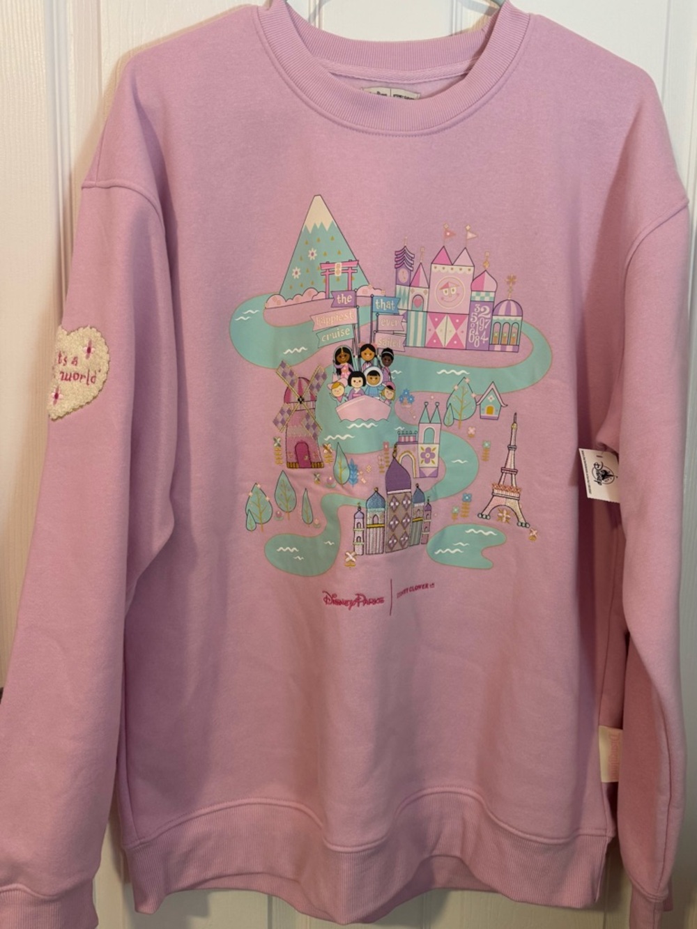 Disney Parks Stoney Clover Lane It’s A Small World Pink Sweater Large